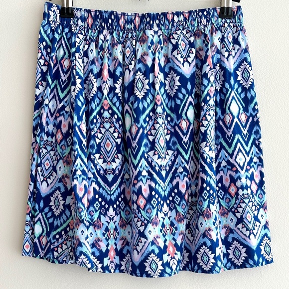 Divided by H&M Bohemian Aztec Geometric Print Neon Mini Skirt, Size 6 - Picture 1 of 15